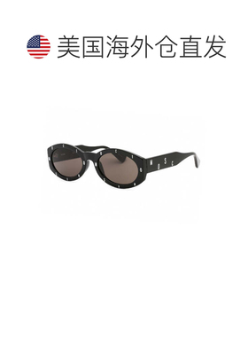 自营Moschino Sunglasses Oval Full Rim, Black Frame And Grey