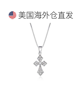 自营Ross-Simons Diamond Cross Pendant Necklace in Sterling S