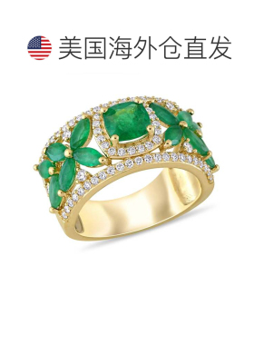 自营 Mimi & Max 2 1/2ct TGW Emerald 1/2ct TW Diamond Ring 14