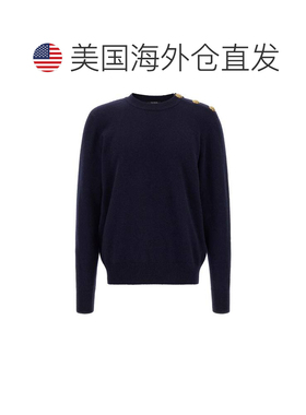 自营Balmain Men's Leone Catena Button Sweater - blue 美国奥