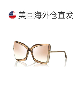 自营tom fordFT0766 57g玫瑰香槟配玫瑰金/渐变棕色银色闪光-玫瑰