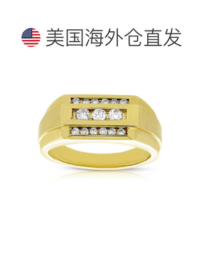 自营vir jewels1/2 克拉男士钻石订婚戒指 14K 黄金 SI1 净度槽道