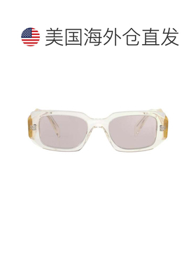 自营Prada Iveory镜面银色矩形女士太阳镜PR 17WS 19X30N 49-多