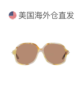 自营Valentino Brown Irregular Unisex Sunglasses VLS-177 B 59