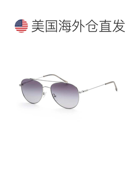 自营Calvin Klein Men's 55mm Silver Sunglasses - silver 美国