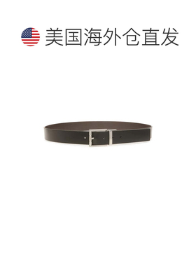 自营bally黑色双面牛皮皮带-灰色 腰带 美国奥莱直发