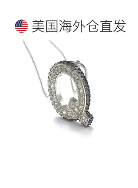 自营Suzy Levian 纯银蓝宝石和钻石装饰字母吊坠 - 蓝色 美国奥莱