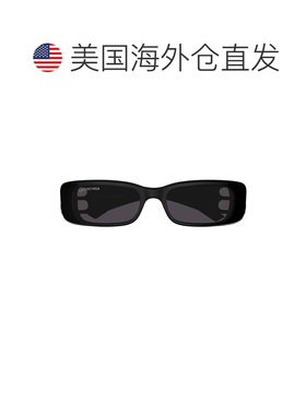 自营balenciaga长方形黑色太阳眼镜，金色细节镜腿-黑色 美国奥莱