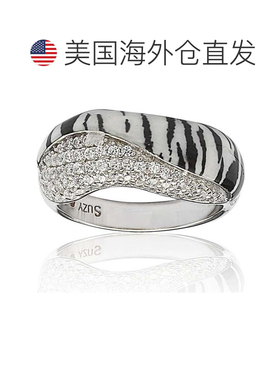 自营 Suzy Levian Wild Side 纯银立方氧化锆白虎戒指 - 白色 美