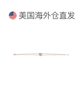自营sabrina14k 金和钻石心形手链 - 玫瑰色 美国奥莱直发