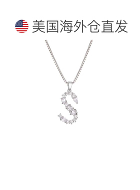 自营adornia镀银混合石水晶初始项链-银色 美国奥莱直发