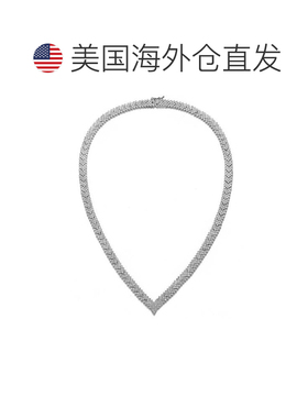 自营GENEVIVE 纯银方晶锆石簇状箭头式项链 - 银白色 美国奥莱直