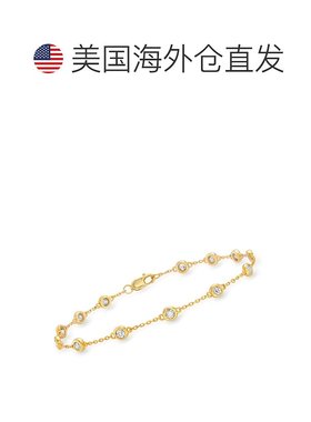 自营 Ross-Simons Diamond Station Bracelet in Sterling Silver