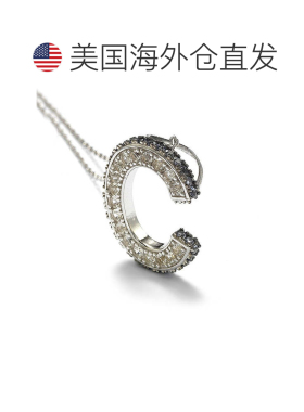 自营Suzy Levian 纯银蓝宝石和钻石装饰字母吊坠 - 蓝色 美国奥莱