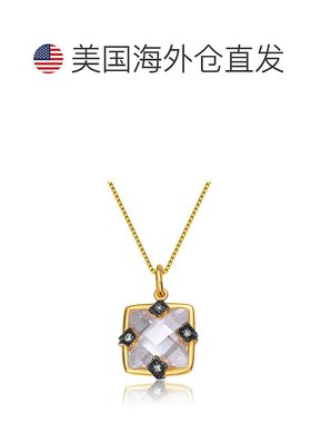 自营 genevive金色叠层立方氧化锆时尚项链 - 金色 美国奥莱直发