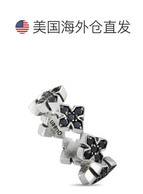 自营 King Baby 银色和黑色立方氧化锆 MB 十字戒指 多色 美国奥