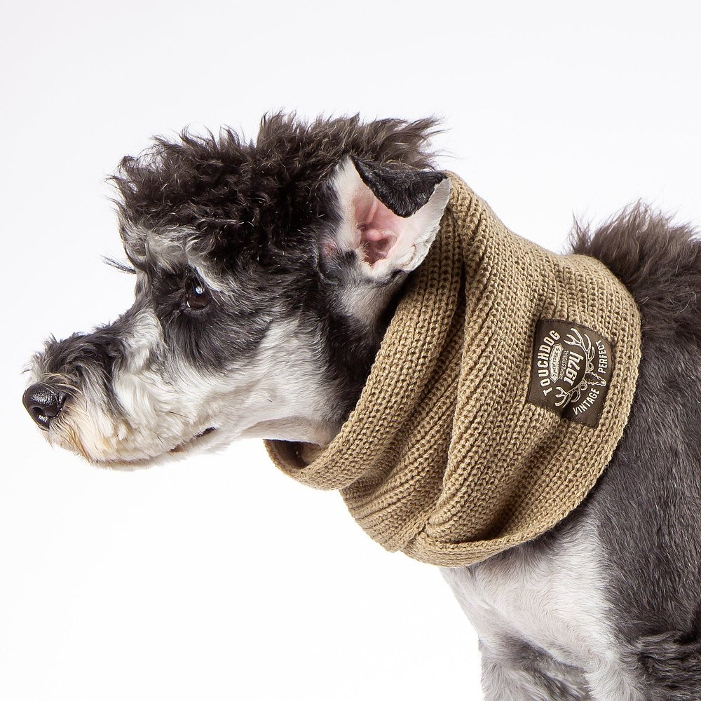 Touchdog重磅针织设计师时尚冬季狗围巾-灰色【美国奥莱】直-图2