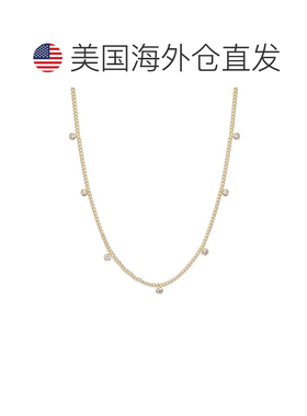 自营adornia14k Gold CZ Plated Droplet Curb Chain Necklace -