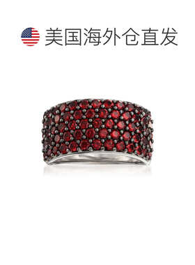 自营 925 纯银 Ross-Simons 石榴石多排戒指 - 红色 美国奥莱直发