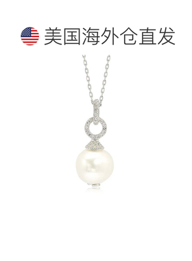 自营Suzy Levian 纯银珍珠和白色蓝宝石吊坠 - 白色 美国奥莱直发