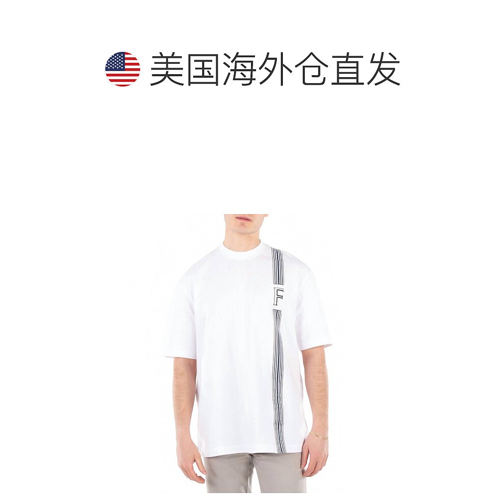 自营salvatore ferragamoStripe-Print Round Neck Cotton T-Shir - 图1