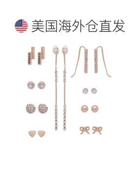 美国直邮GUESS|金色 9 件套水晶心形和蝴蝶结【付后1h可退】