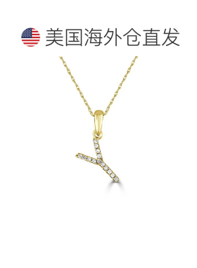 自营 sabrina14k 金和钻石初始项链 - 黄色 y 美国奥莱直发