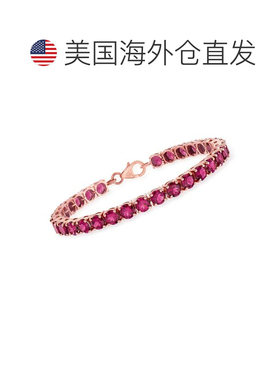自营Ross-Simons Rhodolite Garnet 网球手链 18kt 玫瑰金英镑 -