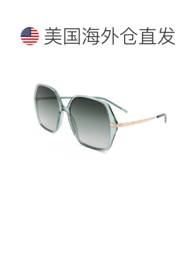 自营Hugo Boss女式57毫米绿色太阳镜-金绿色 美国奥莱直发