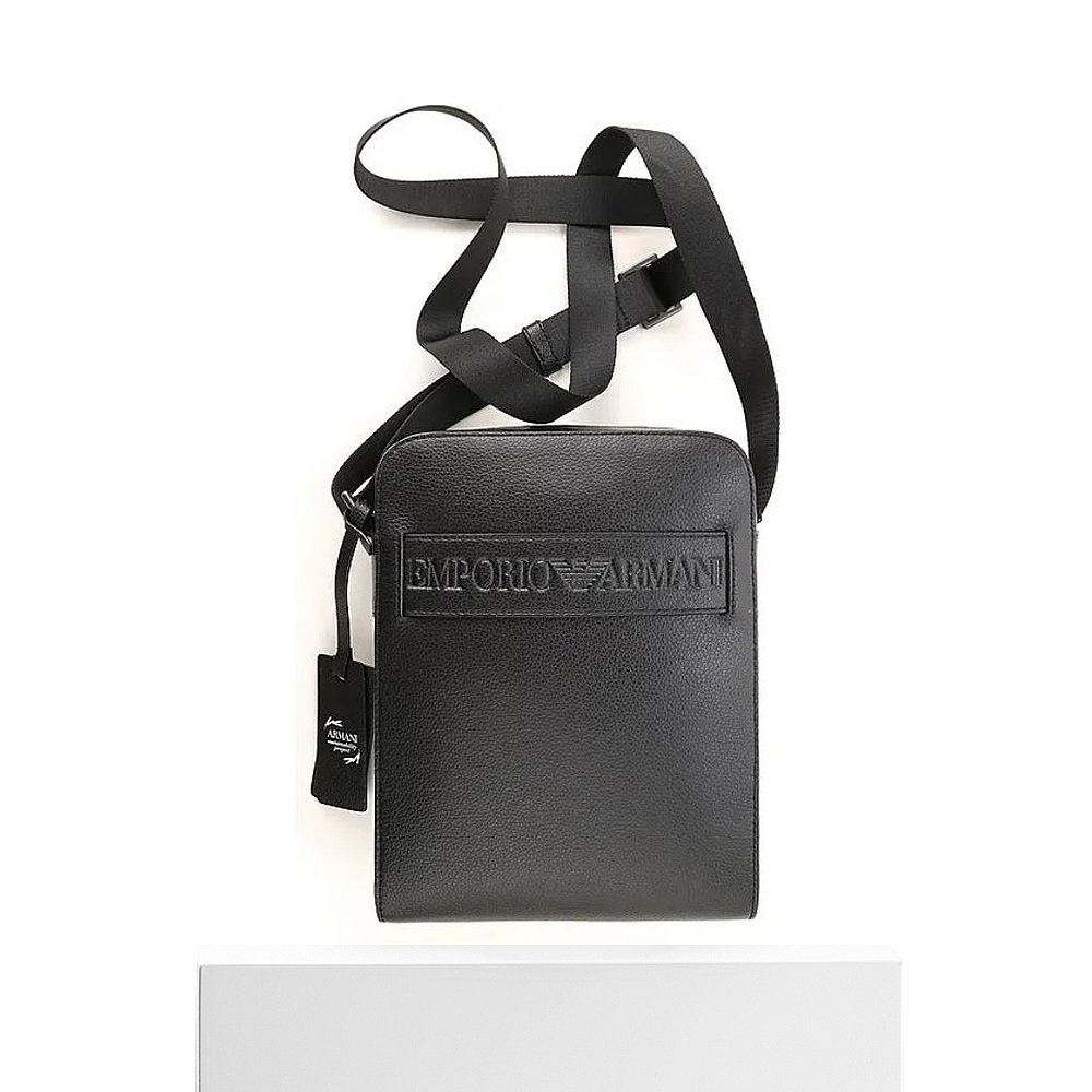 FFRONTEE探物美国站香港直发armani阿玛尼男士黑色皮革商务单肩包Y4M217YSL5J810723