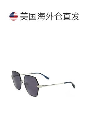 自营 Trussardi女式60毫米灰色太阳镜-闪亮的钯色 美国奥莱直发