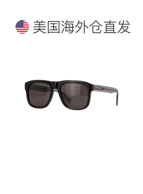 自营saint laurent圣罗兰太阳眼镜方形全边框，深色哈瓦那/透明镜