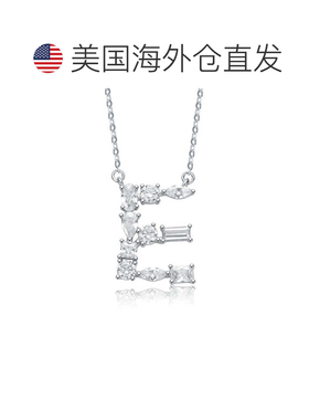 自营geneviveSterling Silver White Gold Plated with Clear Cub