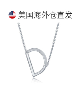 自营simona纯银侧面初始项链 - d 美国奥莱直发