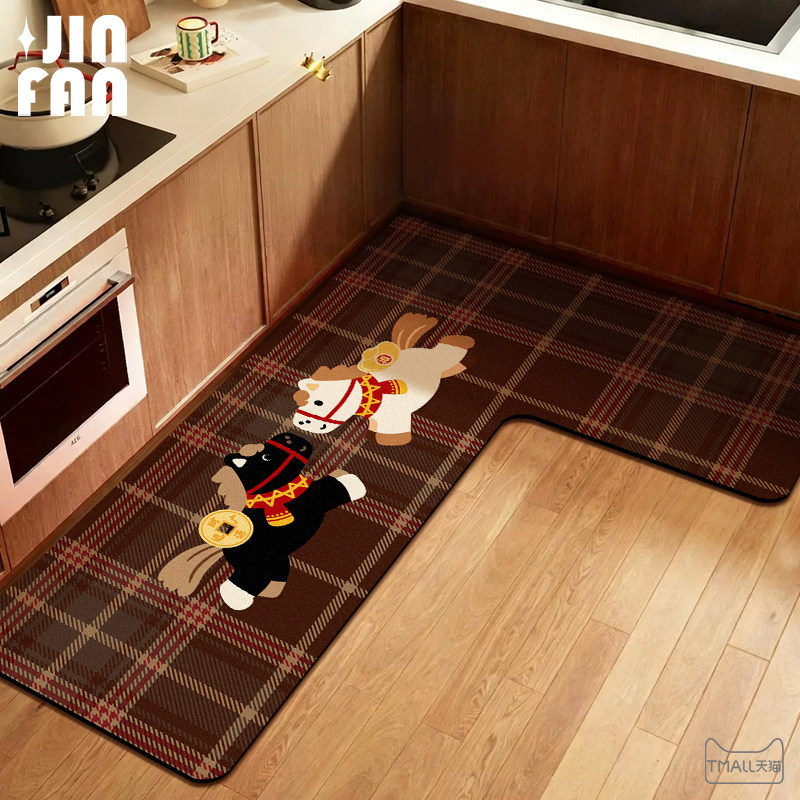 厨房地垫防滑脚垫防油可擦免洗L型硅藻泥吸水垫耐脏转角速干垫子,淘宝优惠券,粉丝福利购,淘宝优惠卷