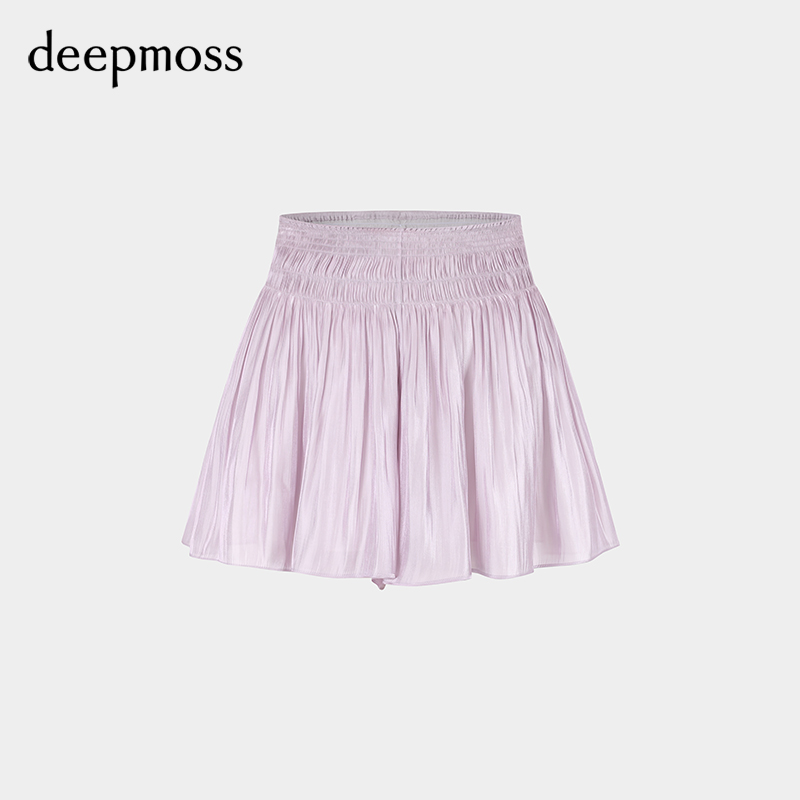 【deepmoss】2024春夏新款时尚休闲气质优雅凉感水泽半身裙短裙女 - 图3