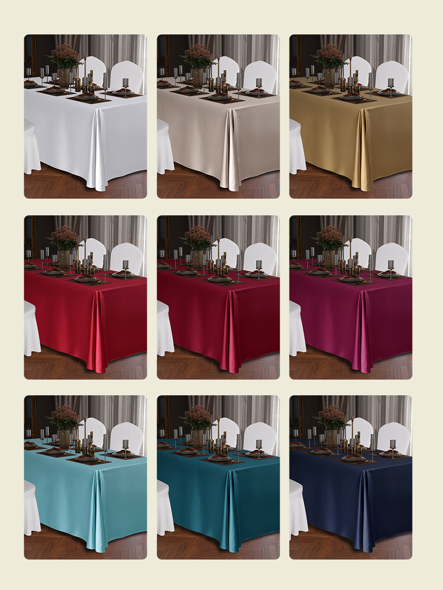 长方形桌布定制酒店活动商务会议室高级感红色白色长条桌台布布艺 - 图0