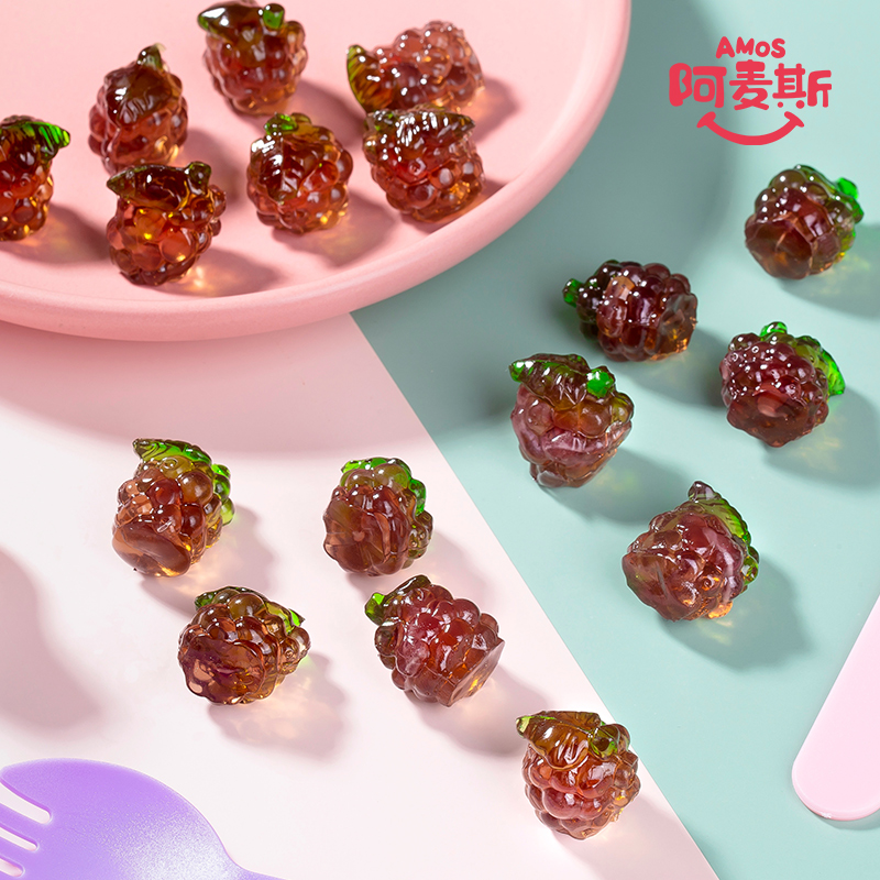 阿麦斯4d爆浆爆汁水果味果汁夹心软糖24g*5袋橡皮糖软糖果喜糖