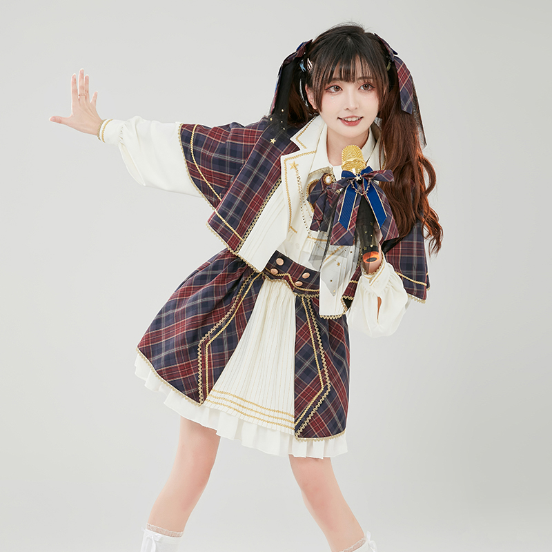 御茶家 ido联名打歌服Lolita女团小偶像套装JK制服展会舞台同款裙 - 图1