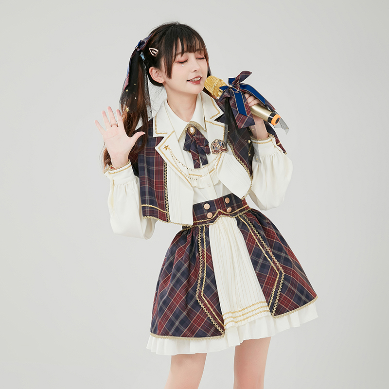 御茶家 ido联名打歌服Lolita女团小偶像套装JK制服展会舞台同款裙_虎窝淘