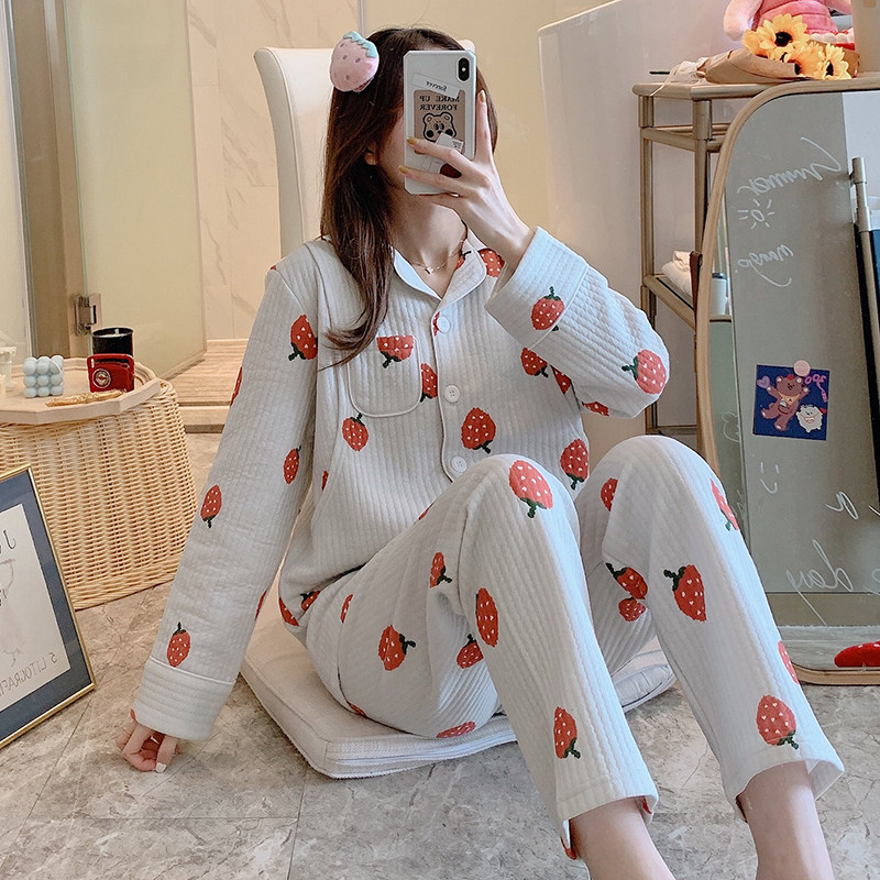 夹棉月子服春秋产后纯棉怀孕期睡衣 姗邑家居服套装