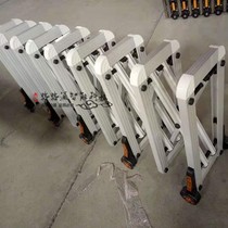 Mini aluminum alloy barricade telescopic door Manual sliding door white folding Translational Gate Station Square Shop Fence