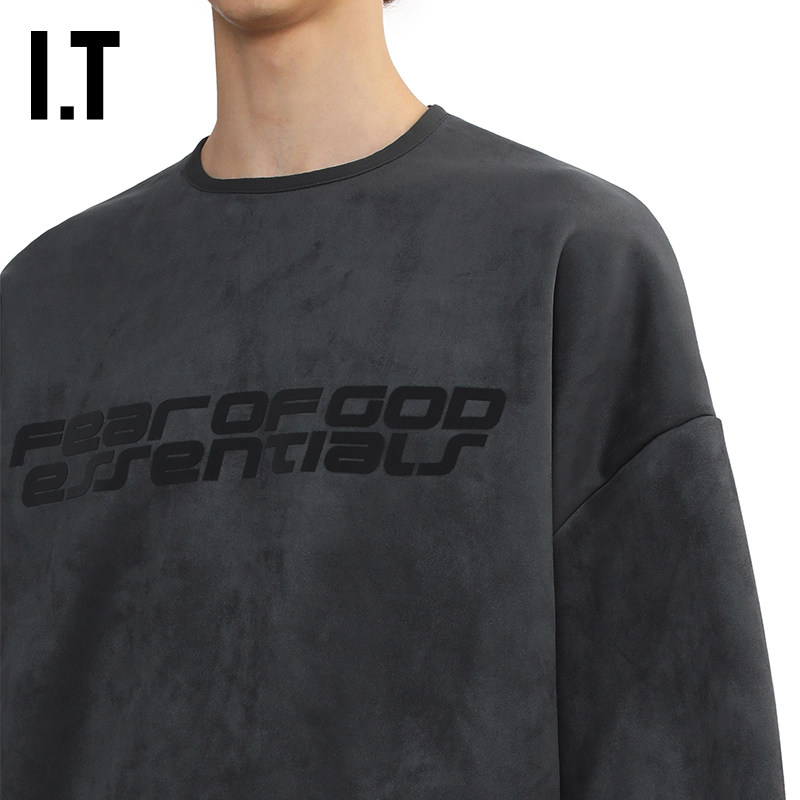 IT ESSENTIALS男装做旧磨白圆领卫衣新款潮酷有型套头上衣926732M,淘宝优惠券,粉丝福利购,淘宝优惠卷