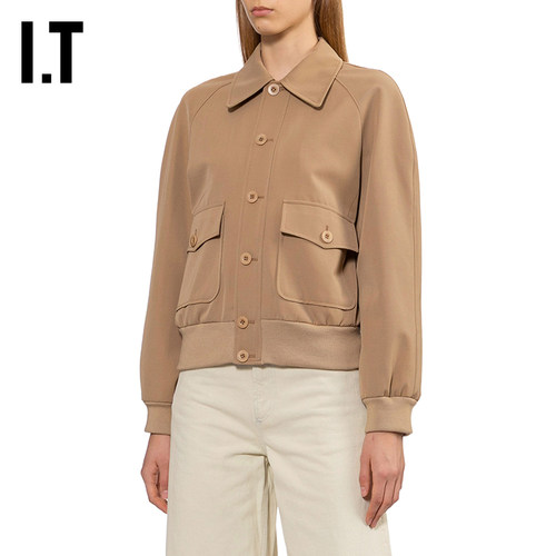 IT A.P.C.女装翻领排扣夹克新款时尚帅气工装休闲外套COH026XQ - 图1