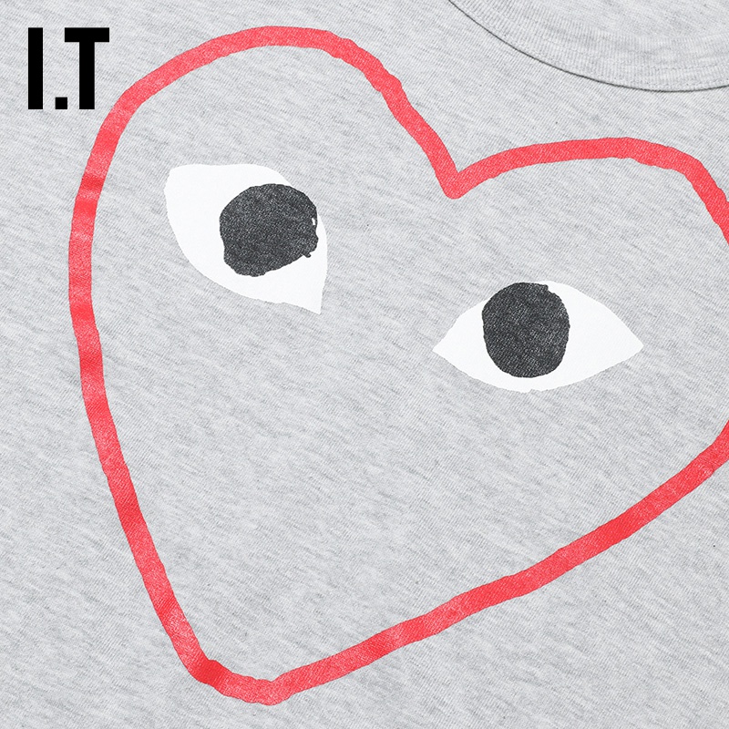 IT CDG PLAY COMME des GARCONS女装圆领长袖T恤爱心LOGO印花69XD - 图2