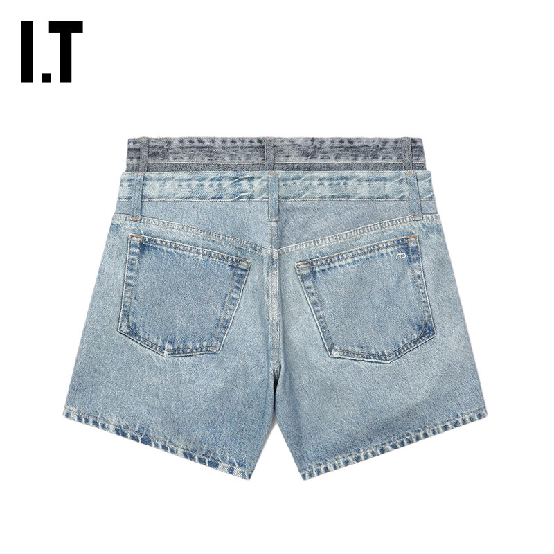 IT rag & bone女装宽松牛仔短裤新款双裤腰叠层阔腿裤RC6125XQ,淘宝优惠券,粉丝福利购,淘宝优惠卷