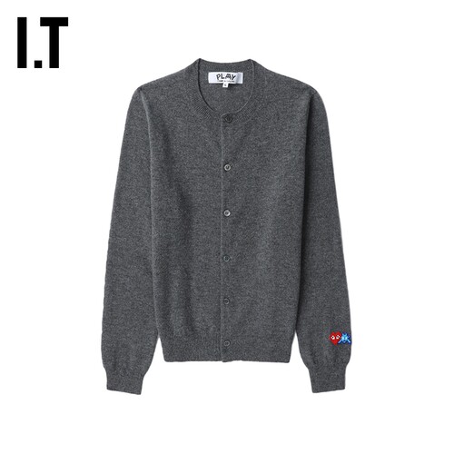 IT CDG PLAY COMME des GARÇONS川久保玲女装直排扣羊毛针织开衫 - 图0