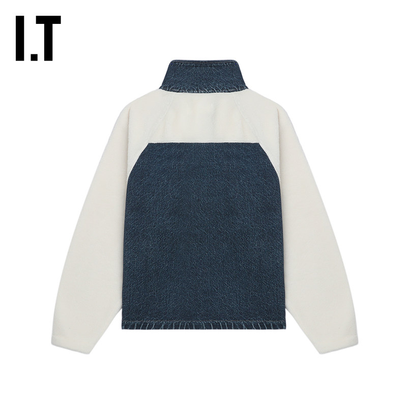IT rag & bone女装立领长袖上衣新款牛仔拼接摇粒绒上衣RC6025XQ,淘宝优惠券,粉丝福利购,淘宝优惠卷