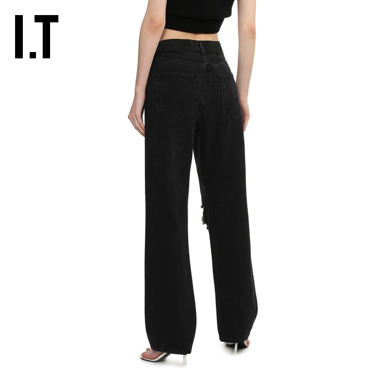 IT AGOLDE女装磨损破洞牛仔裤新款摩登潮流宽松水洗长裤A1157XXO,淘宝优惠券,粉丝福利购,淘宝优惠卷