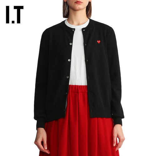 IT CDG PLAY COMME des GARÇONS川久保玲女针织开衫通勤合身外套 - 图3